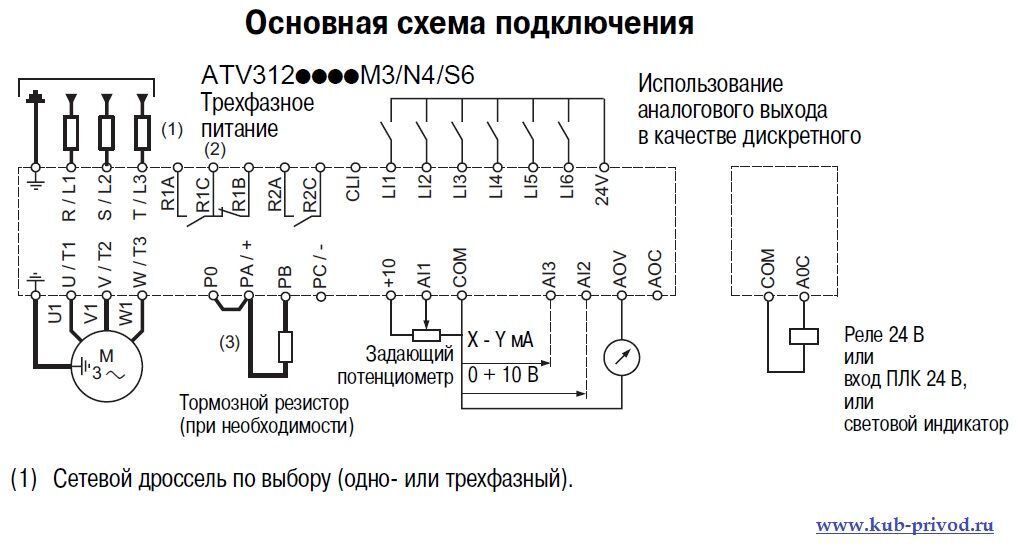 Схема подключения altivar 212